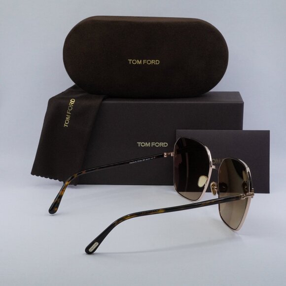 Tom Ford Claudia-02 FT0839 52F Square Sunglasses - Gold/Brown main image 4